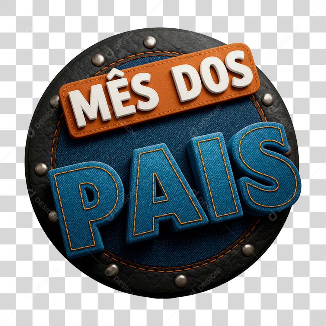 Selo 3D Mês dos Pais PNG Transparente