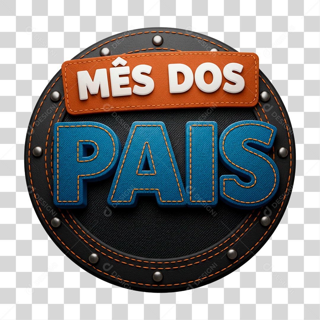 Selo 3D Mês dos Pais PNG Transparente