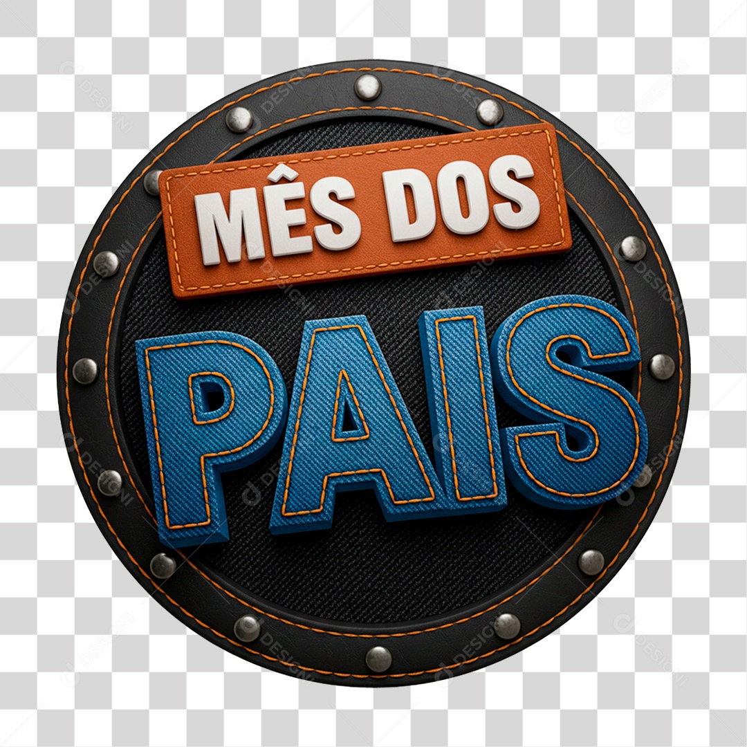 Selo 3D Mês dos Pais PNG Transparente
