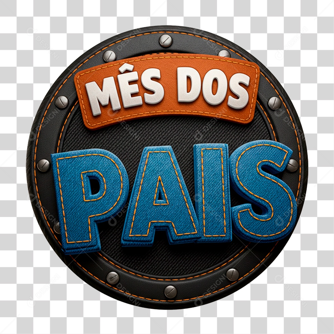 Selo 3D Mês dos Pais PNG Transparente