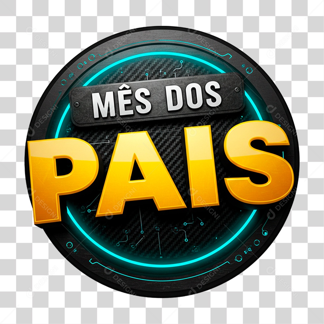 Selo 3D Mês dos Pais PNG Transparente