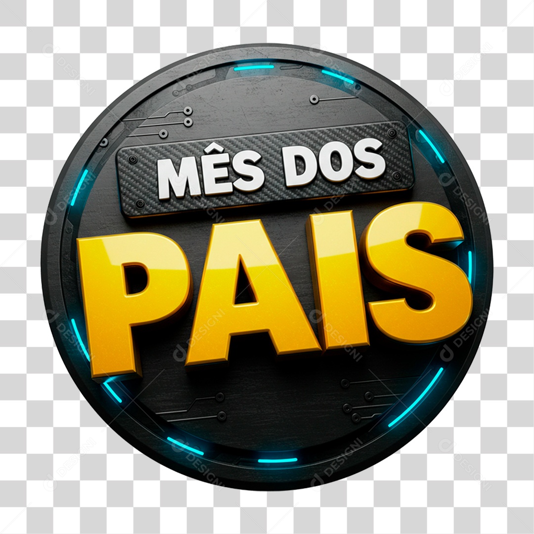 Selo 3D Mês dos Pais PNG Transparente