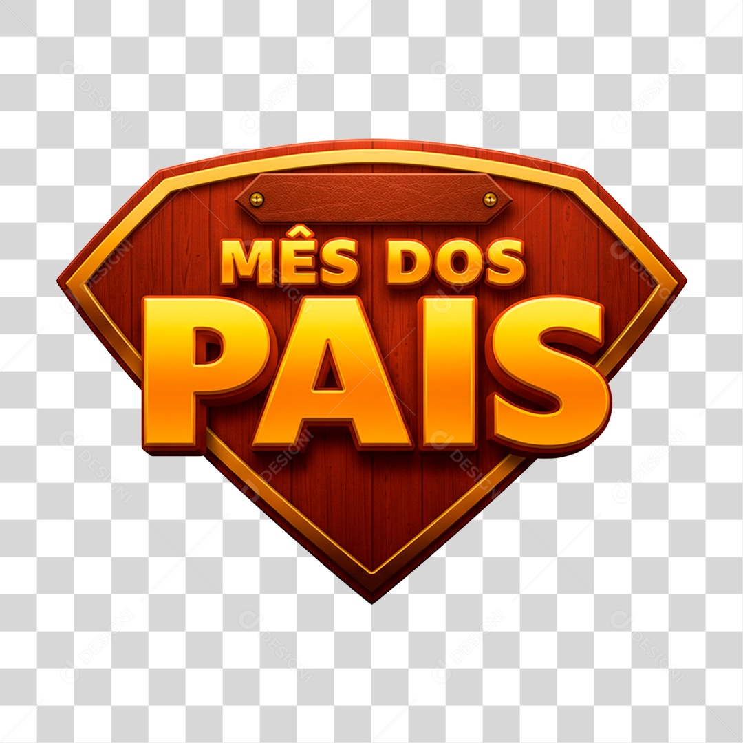 Selo 3D Mês dos Pais PNG Transparente