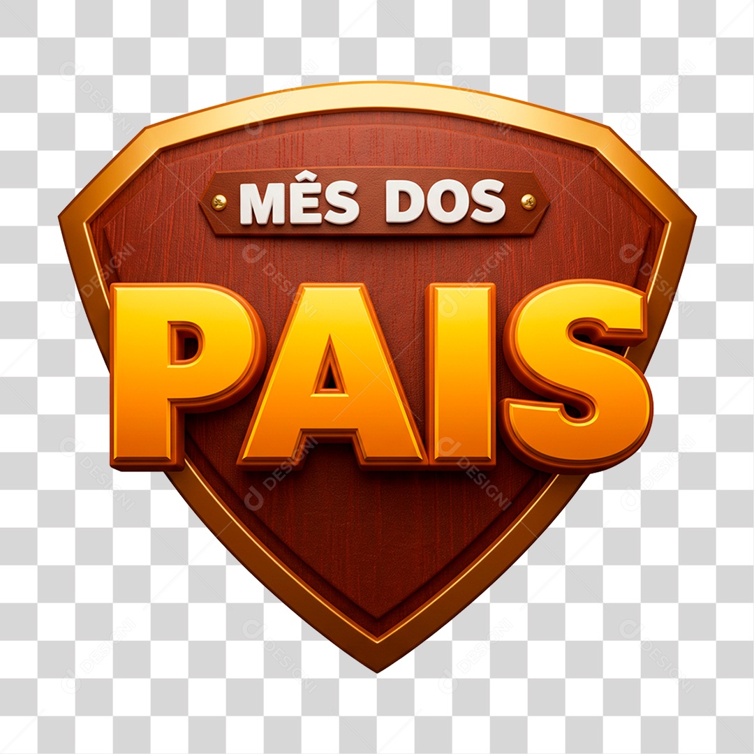 Selo 3D Mês dos Pais PNG Transparente