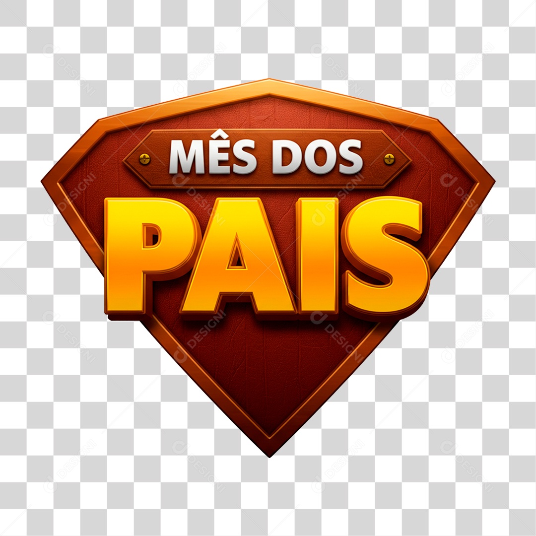 Selo 3D Mês dos Pais PNG Transparente