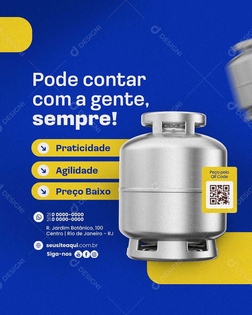 Distribuidor de Gás Praticidade Agilidade Social Media PSD Editável