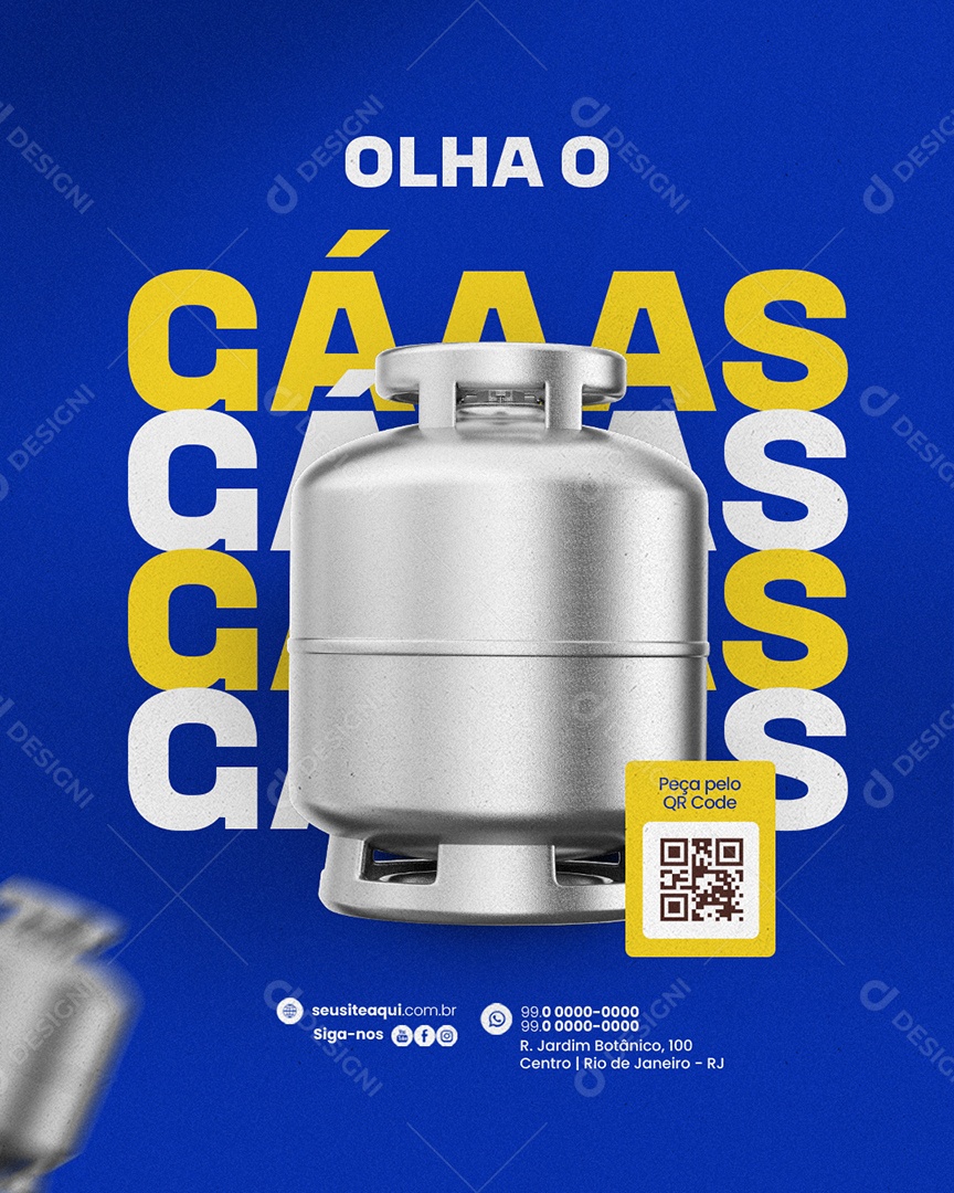 Distribuidor de Gás Olha o Gás Social Media PSD Editável