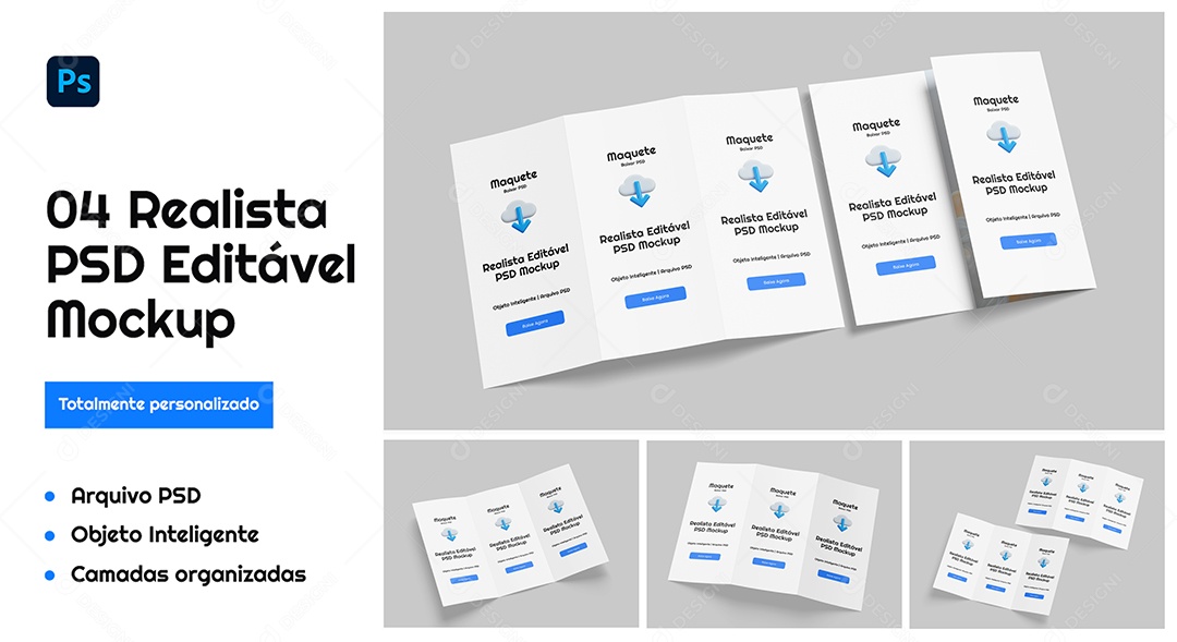 Mockup Papel A4 PSD Editável