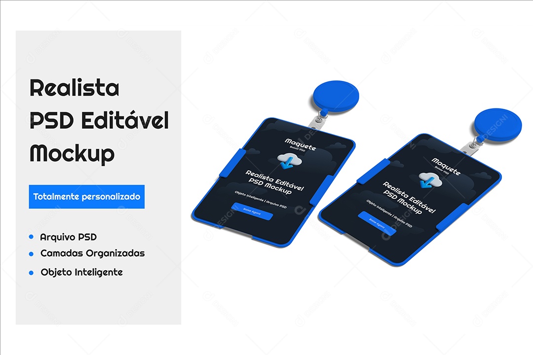 Mockup Cracha de Identificação PSD Editável