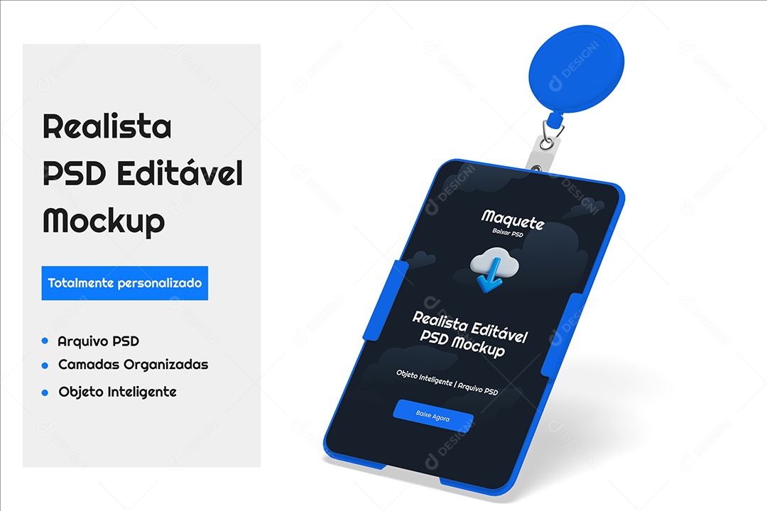 Mockup Cracha de Identificação PSD Editável