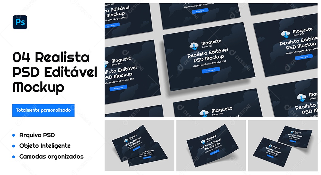 1Mockup De Cartões PSD Editável