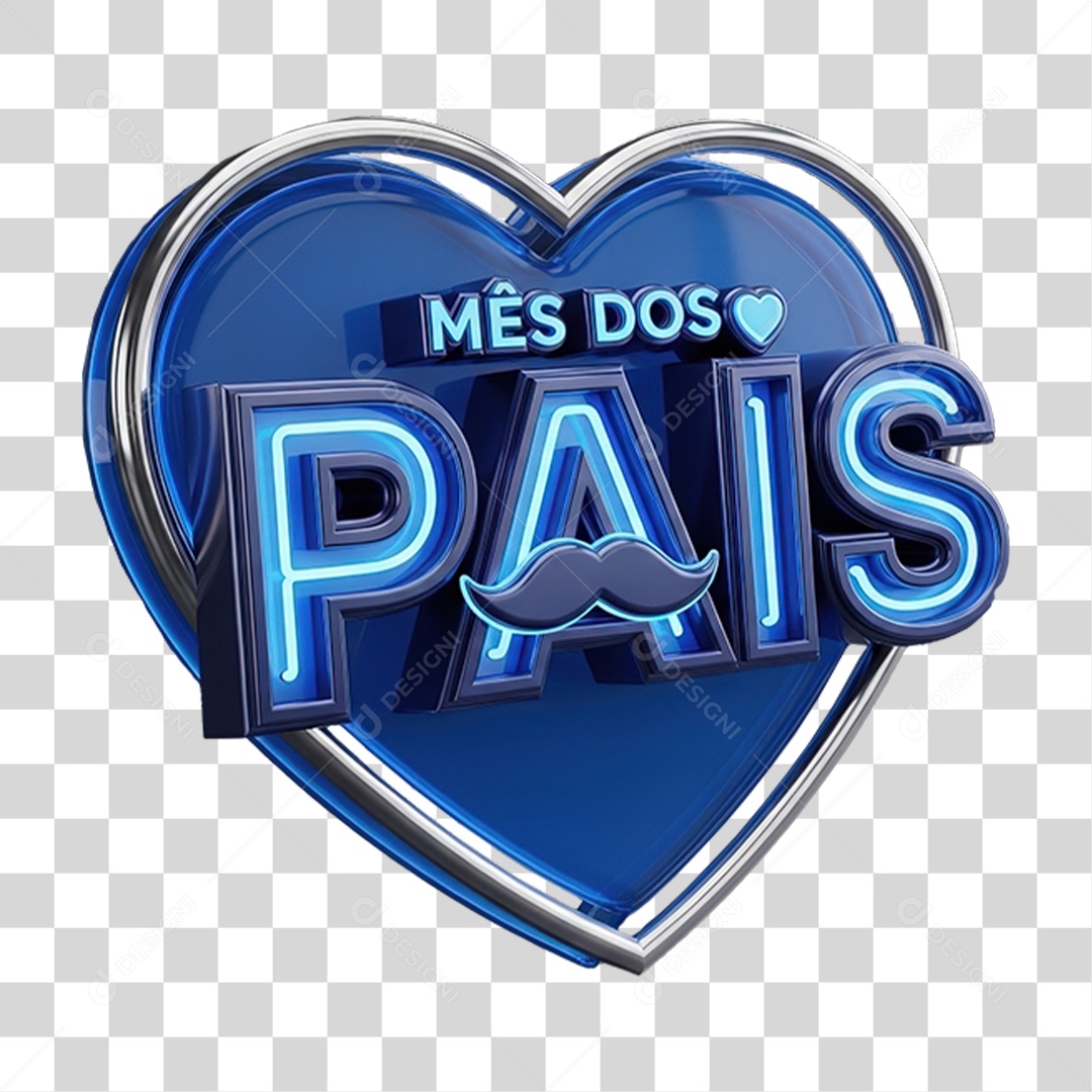 Selo 3D Mês dos Pais PNG Transparente