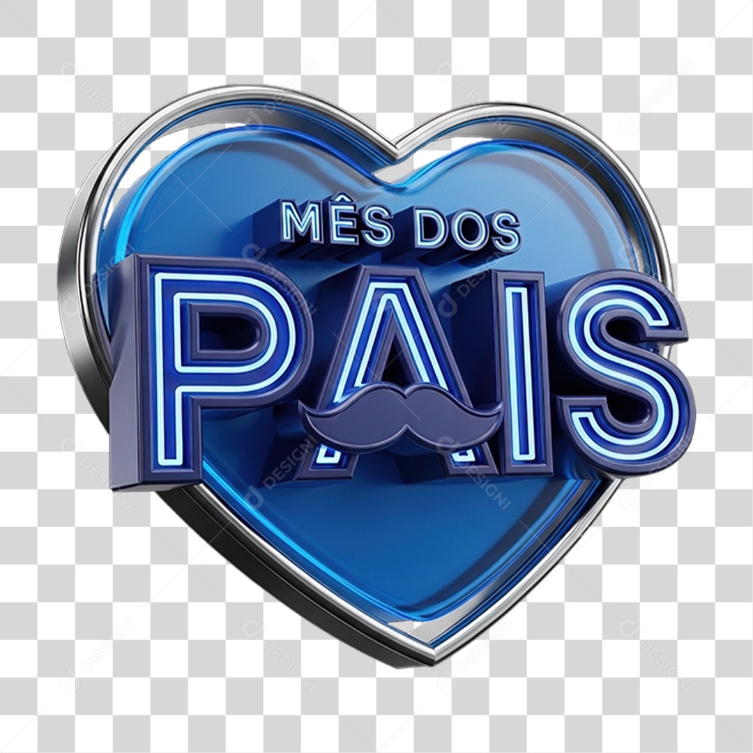 Selo 3D Mês dos Pais PNG Transparente