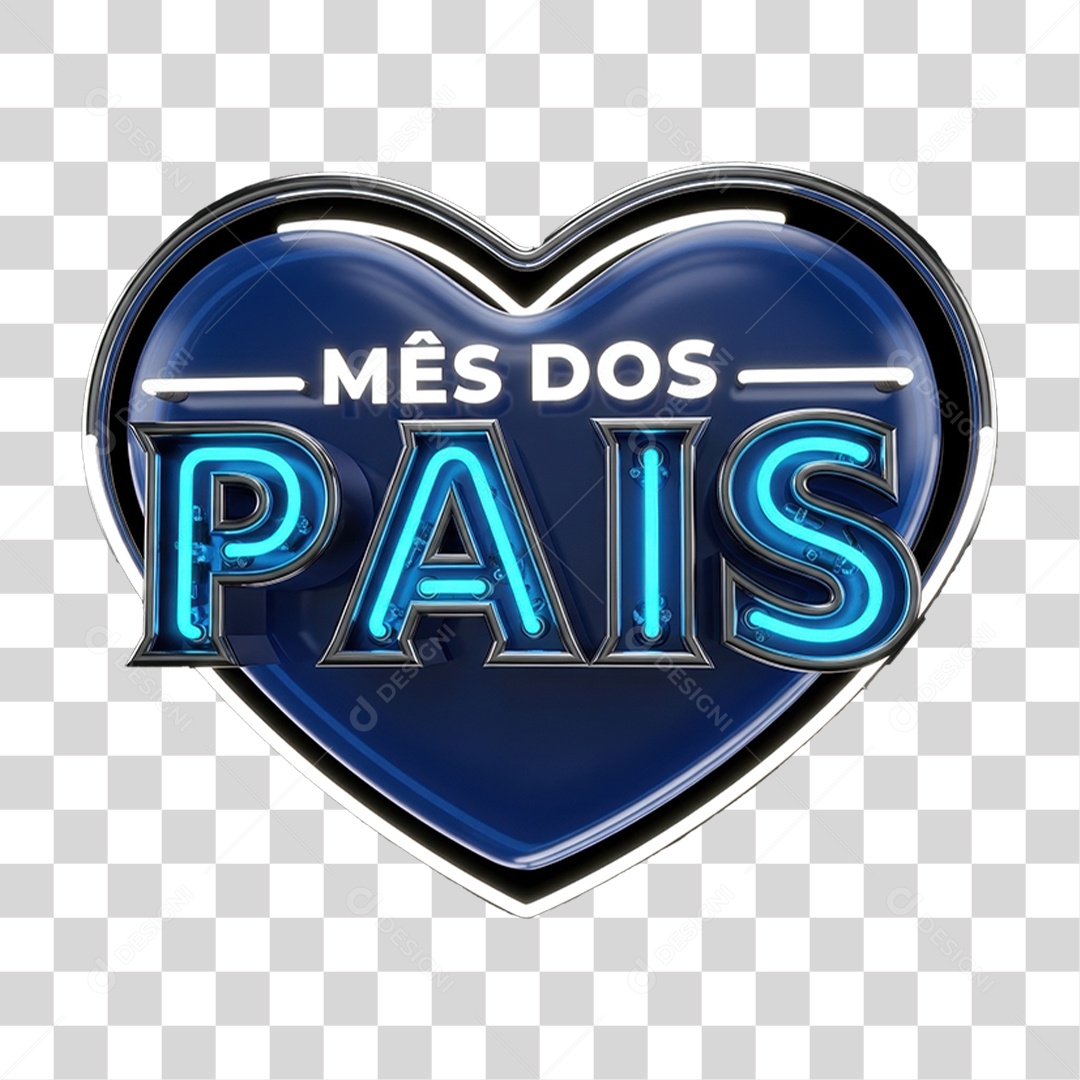 Selo 3D Mês dos Pais PNG Transparente