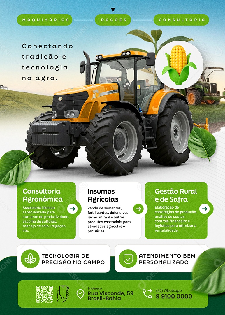 Flyer Agronegócios Consultoria Agronômica Social Media PSD Editável