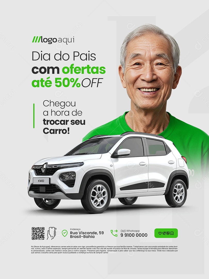 Ofertas Dia dos Pais Concessionária Até 50% Off Social Media PSD Editável