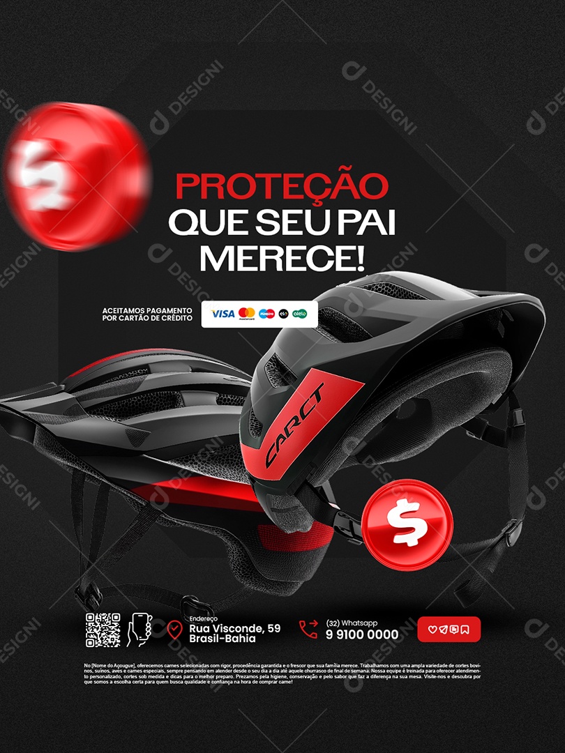Ofertas Dia dos Pais Bicicletaria Proteção Que Seu Pai Merece Social Media PSD Editável