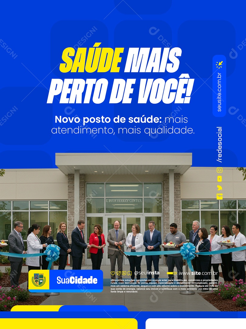 Prefeitura Saúde Mais Perto de Você Social Media PSD Editável