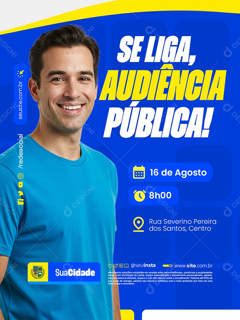 Prefeitura Se Liga Audiência Pública Social Media PSD Editável