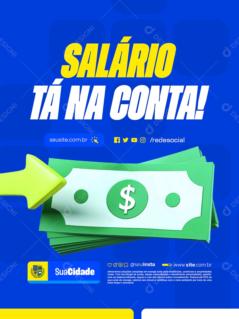 Prefeitura Salário Tá na Conta Social Media PSD Editável