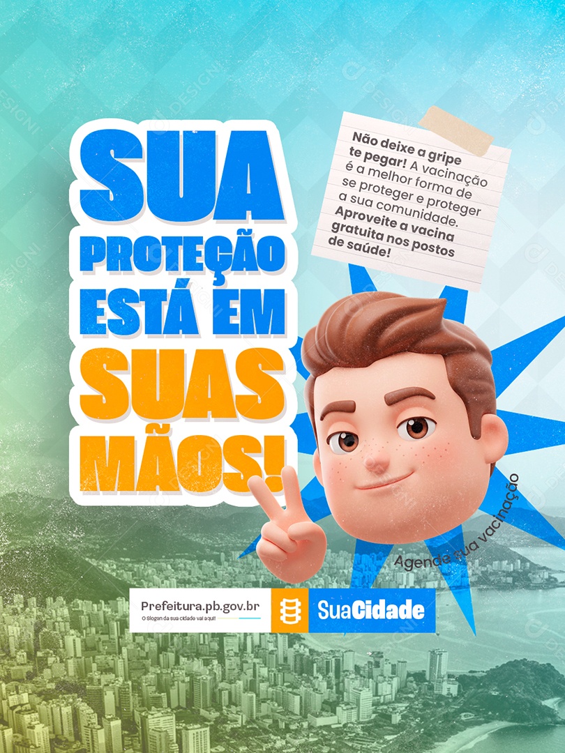 Prefeitura Sua Proteção Está em Suas Mãos Social Media PSD Editável