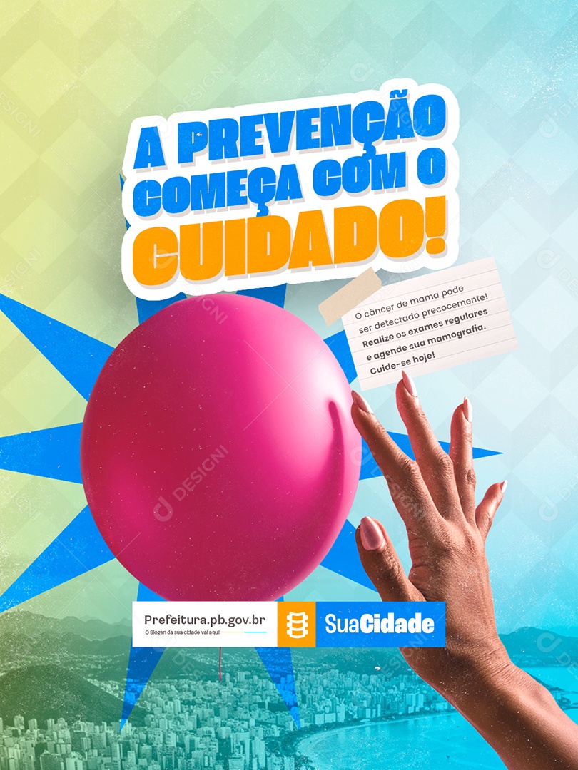 Prefeitura A Prevenção Começa com o Cuidado Social Media PSD Editável