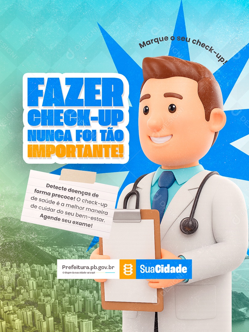 Prefeitura Fazer Checkup Nunca Foi Tão Importante Social Media PSD Editável