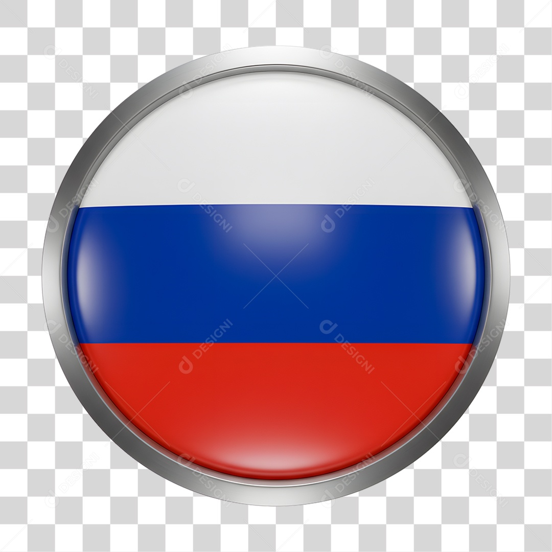 Botão com Bandeira da Rússia PNG Transparente