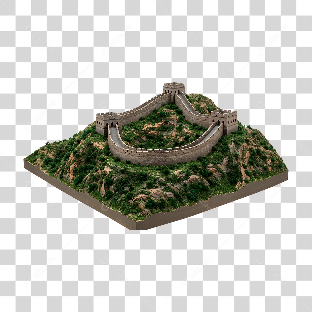 Muralha da China em Miniatura PNG Transparente