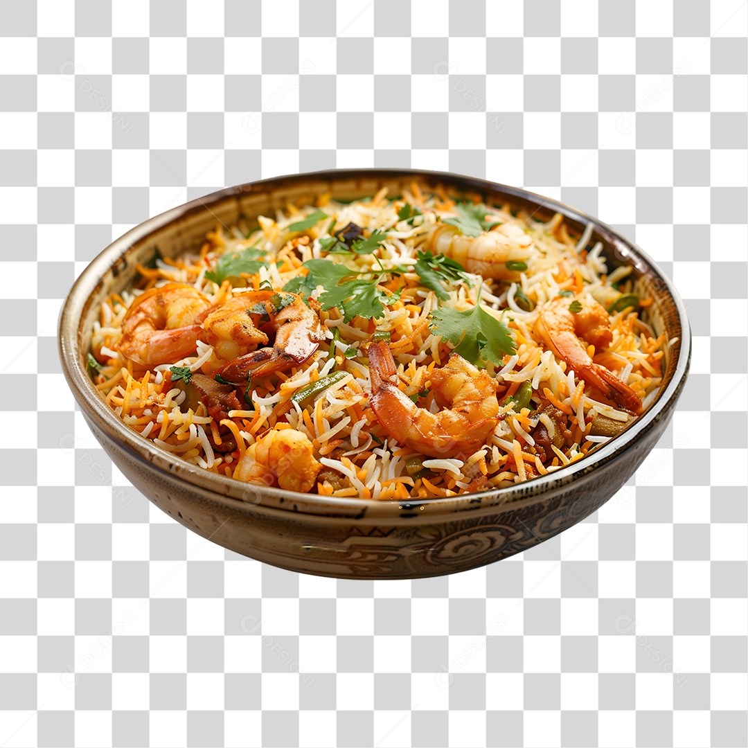 Vasilha com Porção de Camarão PNG Transparente