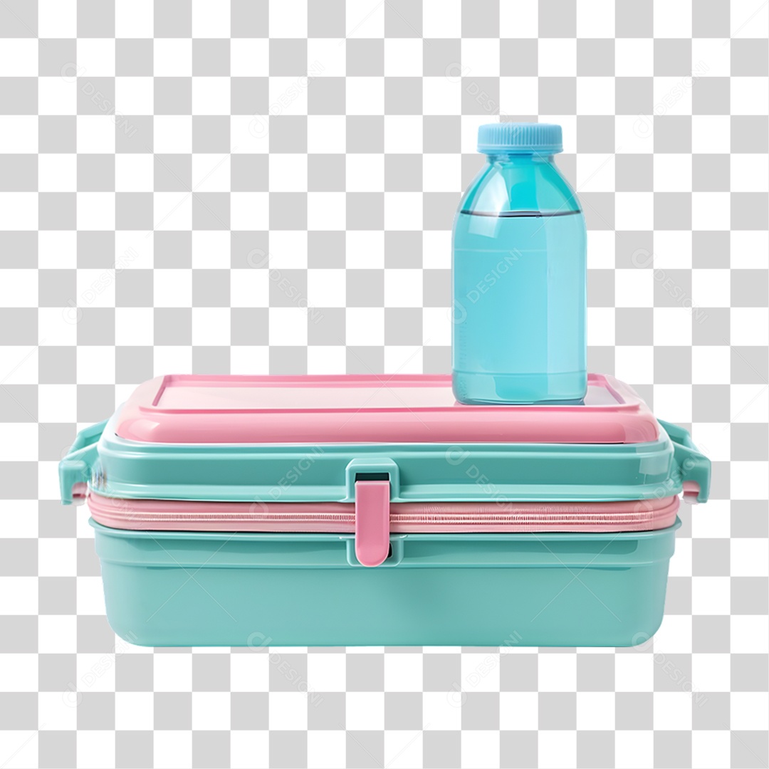 Caixa com Garrafa Lancheira PNG Transparente
