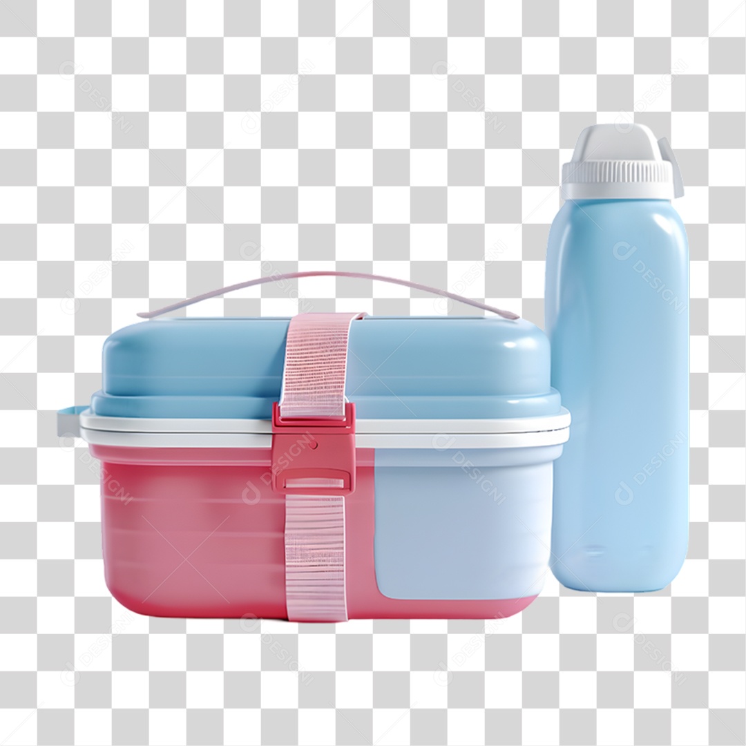 Caixa com Garrafa Lancheira PNG Transparente