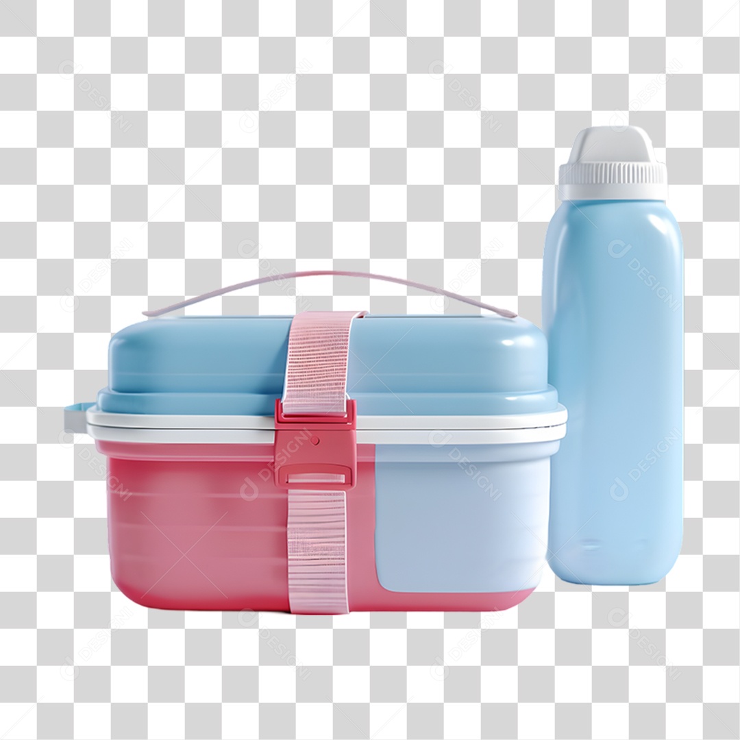 Caixa Marmita com Garrafa PNG Transparente