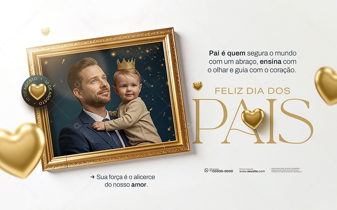 Carrossel Feliz Dia Dos Pais 11 de Agosto Social Media PSD Editável