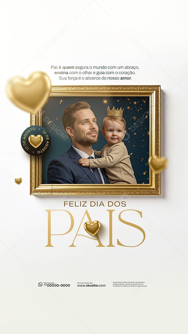 Story Feliz Dia Dos Pais 11 de Agosto Social Media PSD Editável