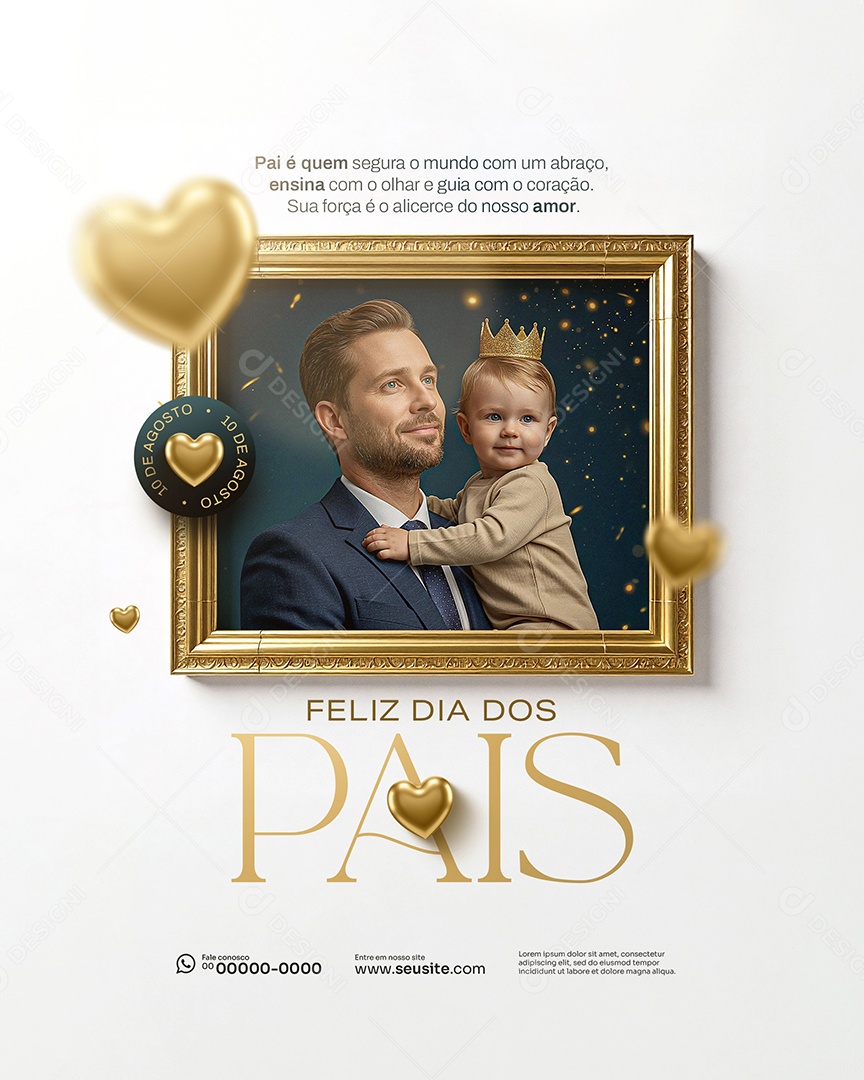 Feliz Dia Dos Pais 11 de Agosto Social Media PSD Editável