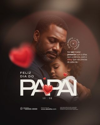 Feliz Dia Dos Pais 11 de Agosto Social Media PSD Editável