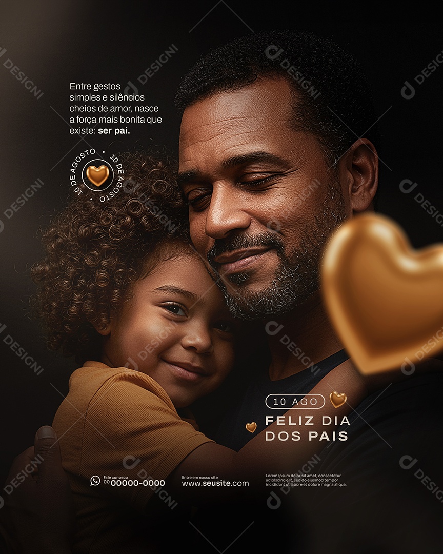 Feliz Dia Dos Pais 11 de Agosto Social Media PSD Editável