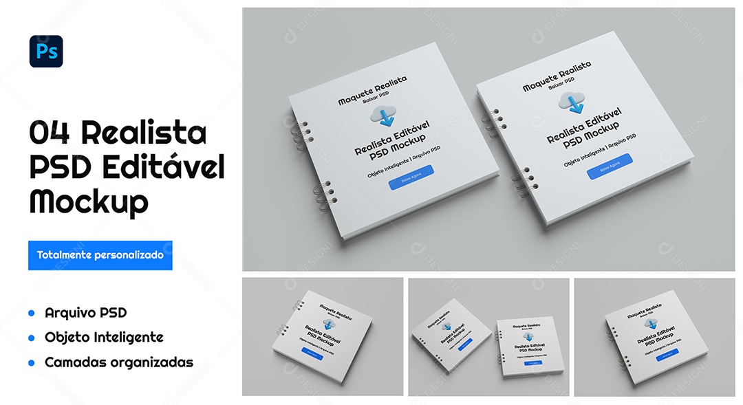 Mockup De Bloco De Notas PSD Editável