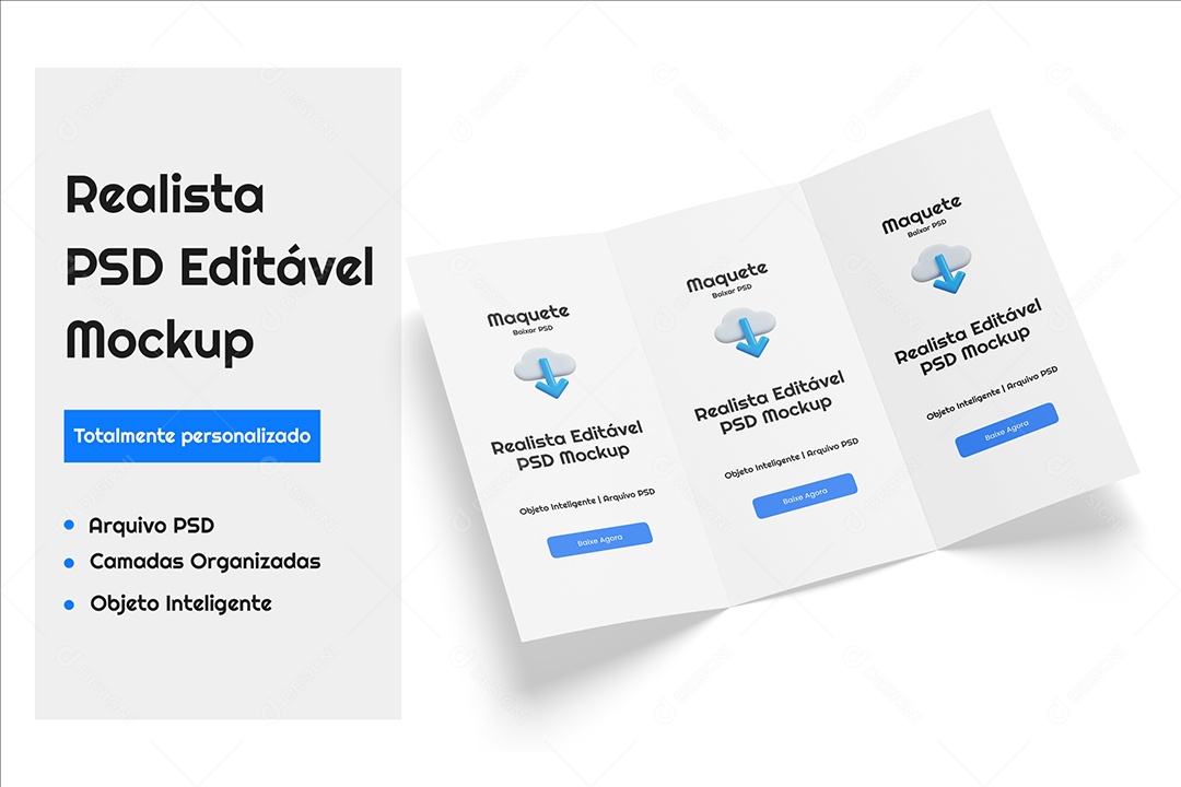 Mockup De folder-3-dobras PSD Editável