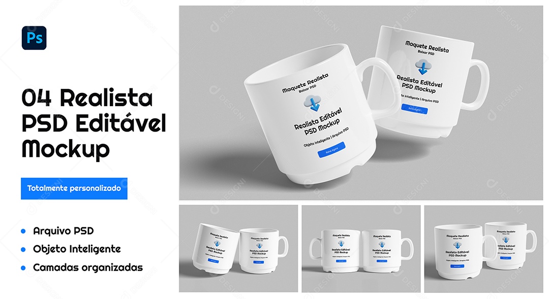 Mockup De Canecas PSD Editável