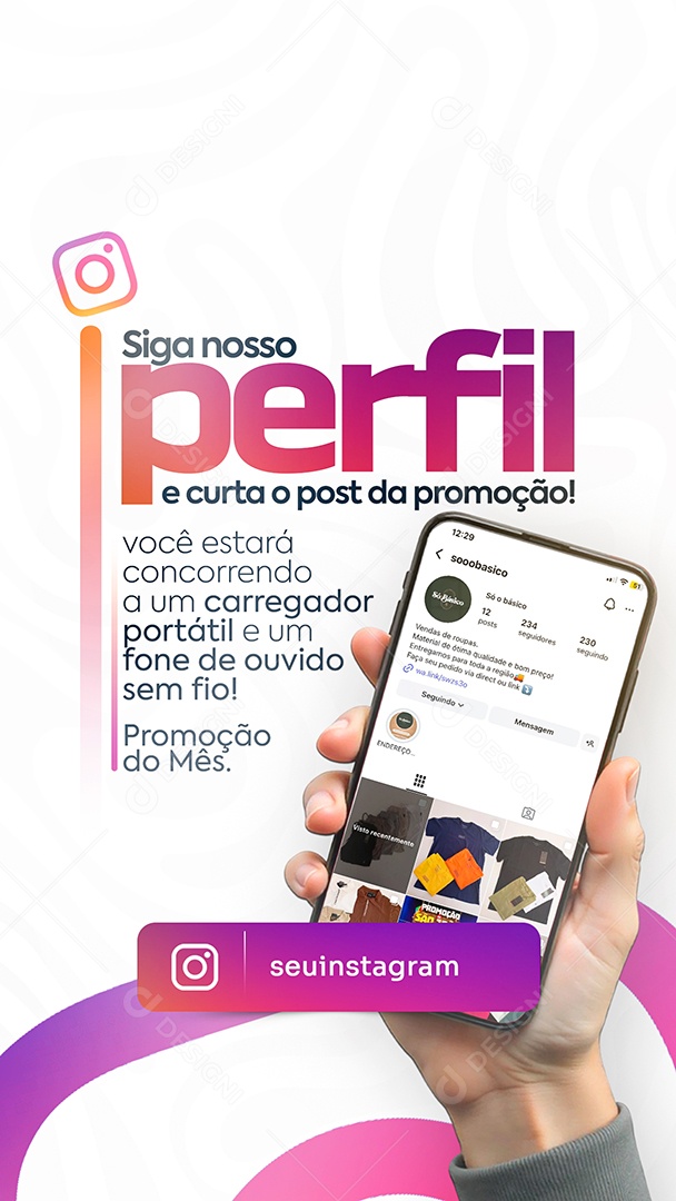 Story Siga Nosso Instagram Social Media PSD Editável