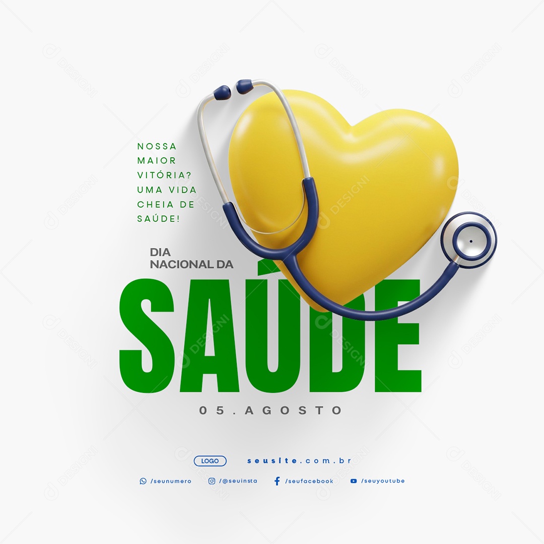 Dia Nacional da Saúde 05 de Agosto Nossa Maior Vitória Social Media PSD Editável