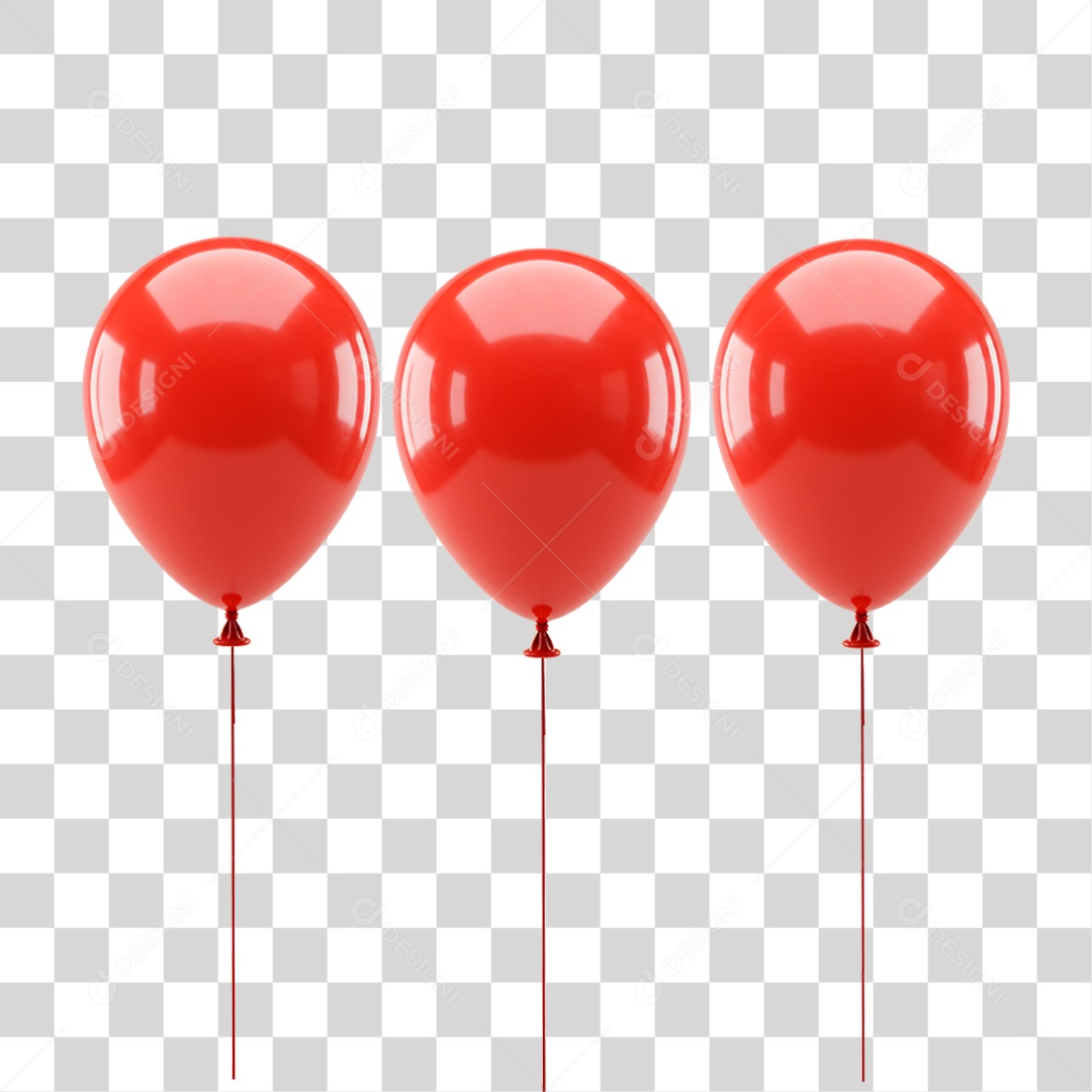 Balões Vermelhos PNG Transparente