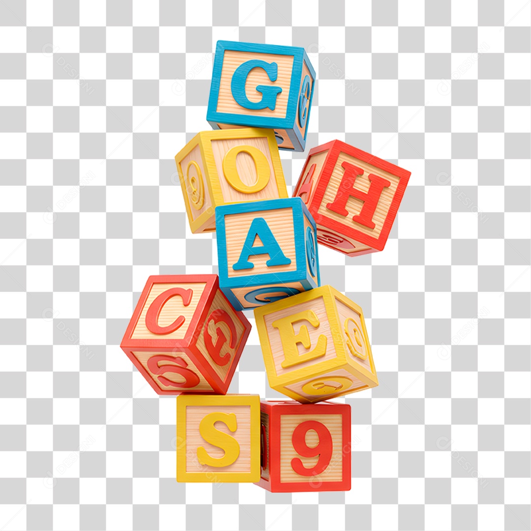 Jogo Peças de Letras Coloridas PNG Transparente