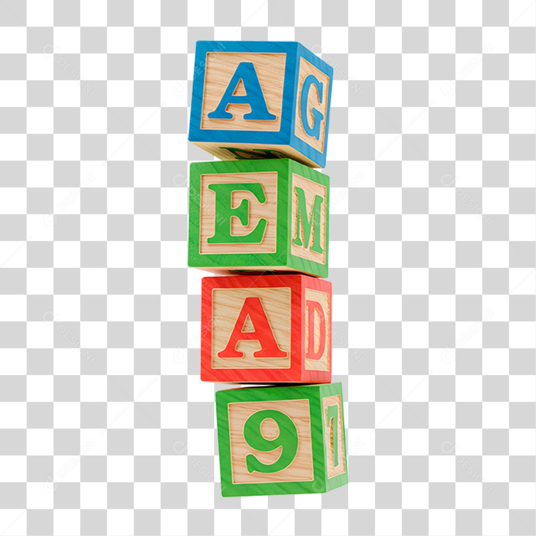 Jogo Peças de Letras Coloridas PNG Transparente