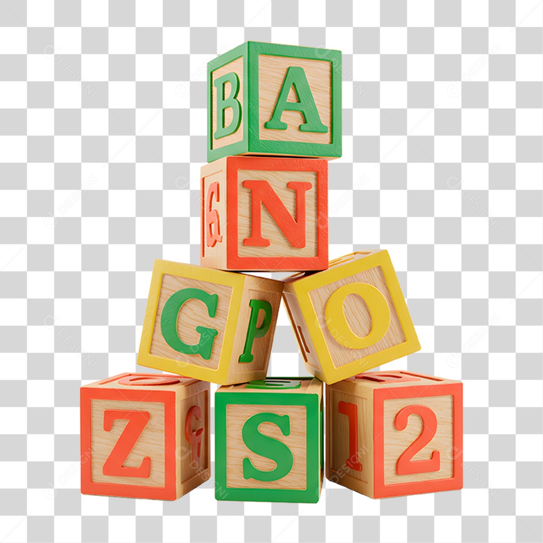 Jogo Peças de Letras Coloridas PNG Transparente