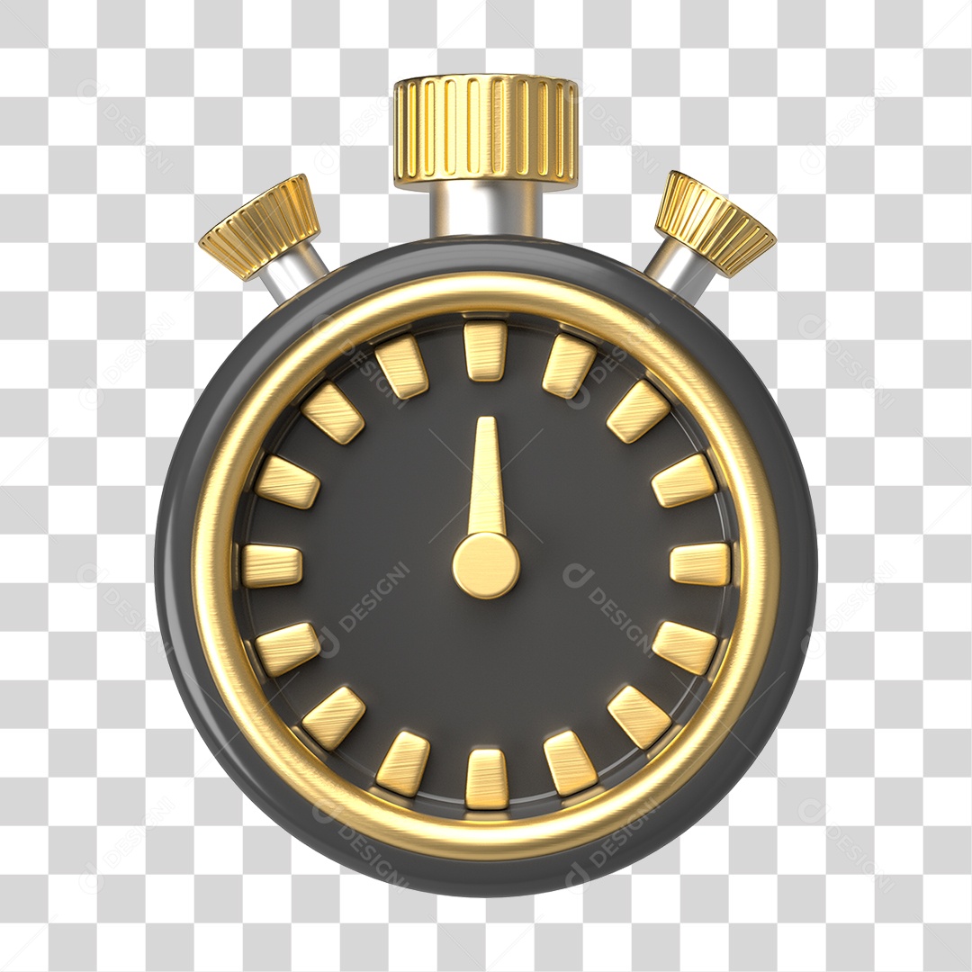 Elemento 3D Cronômetro Temporizador PNG Transparente