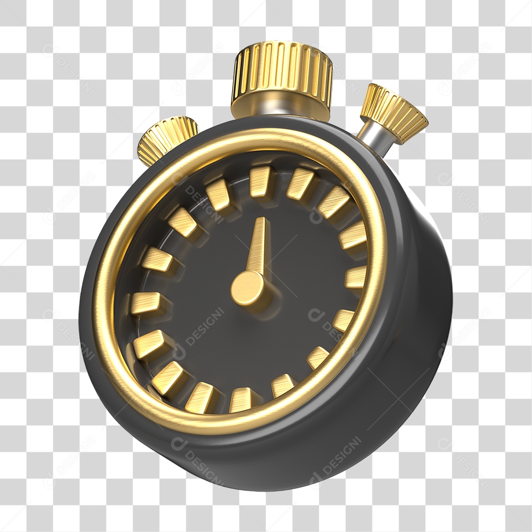 Elemento 3D Cronômetro Temporizador PNG Transparente