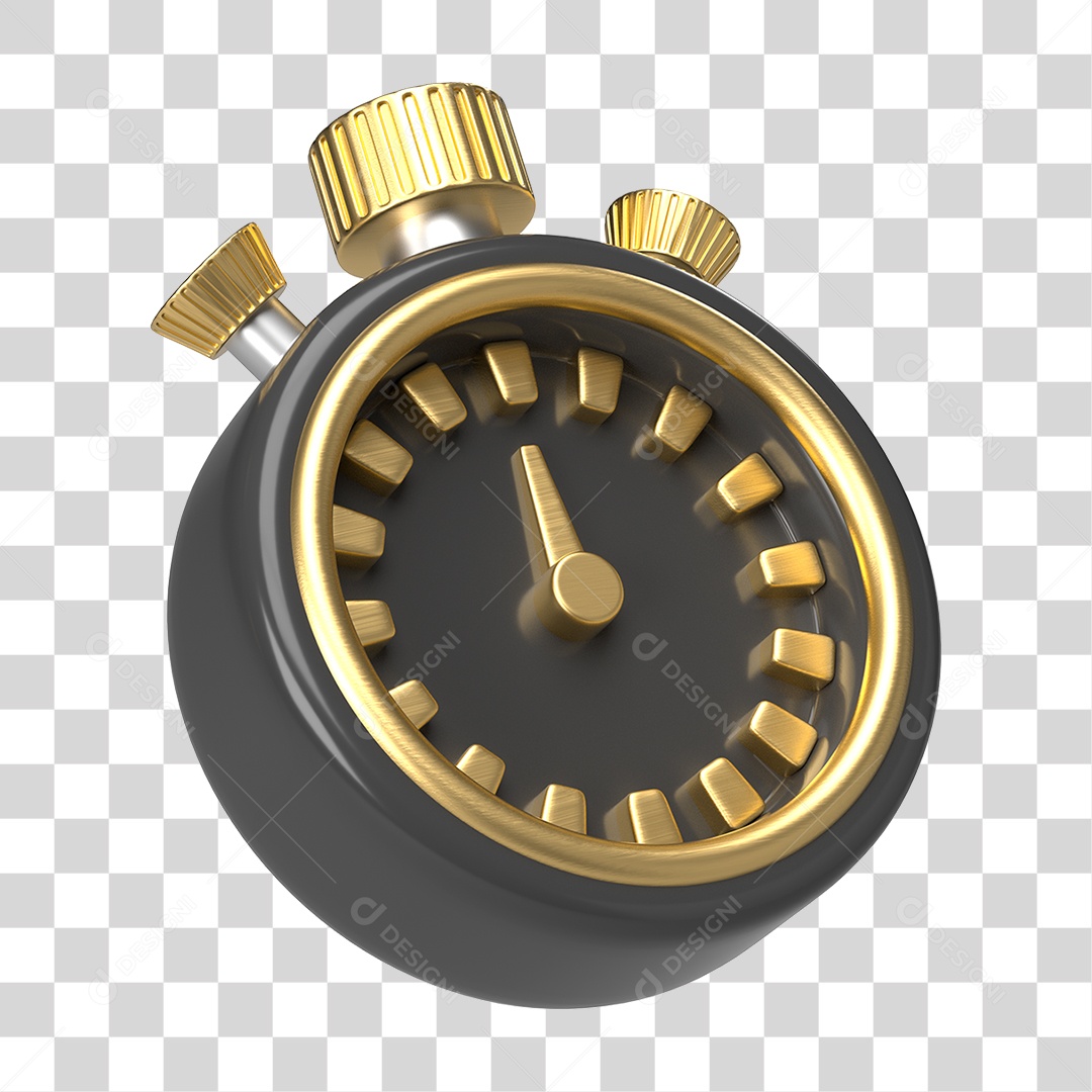Elemento 3D Cronômetro Temporizador PNG Transparente